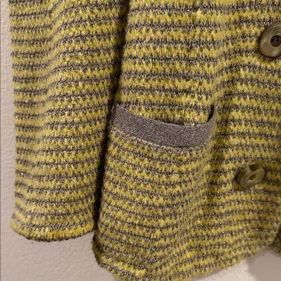 Moth Olive and Charcoal Striped Cardigan anthropology - Picture 2 of 10